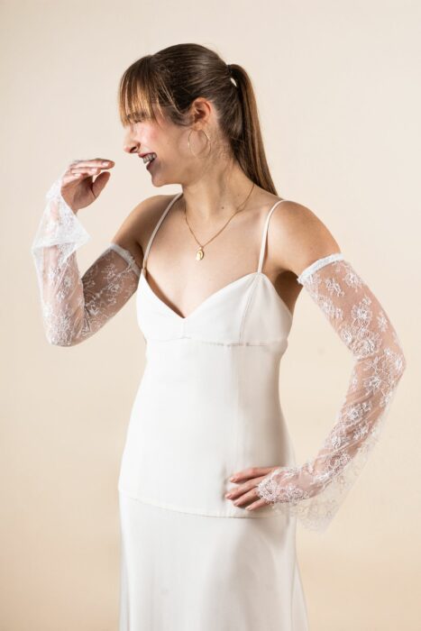 Mitaines de mariée en dentelle de Calais/Caudry