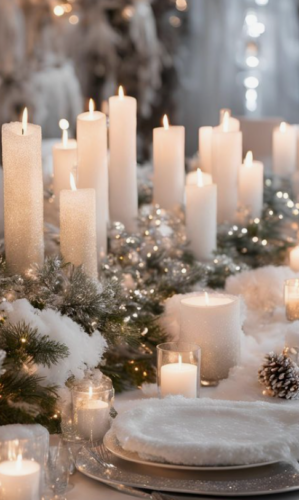 décoration de table pour un mariage avec des bougies